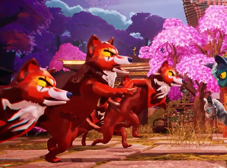 The FUD Foxes running through the temple